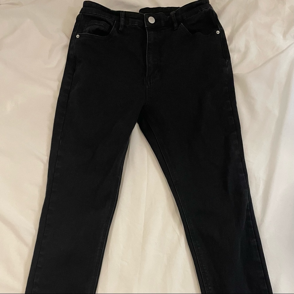 Black Straight Leg Skinny Jeans